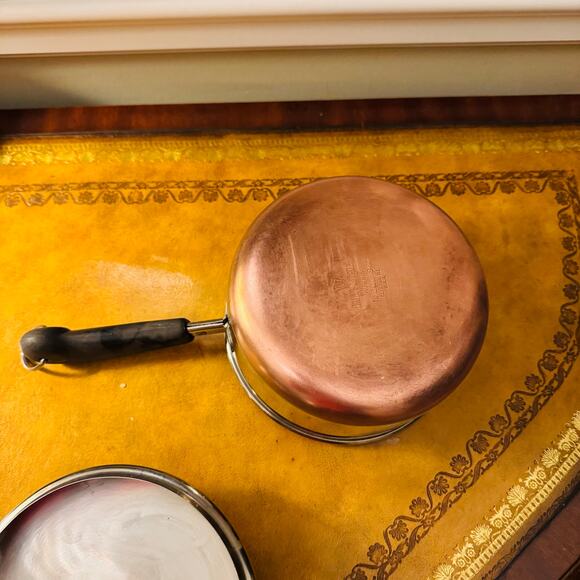 VTG Revere Ware Copper Clad Bottom  1.5 Quart Stainless Steel Sauce Pan Lid USA - Picture 9 of 11